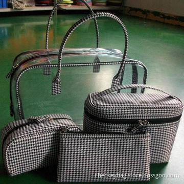 Cosmetic Bag Sets, Made of Cotton with PVC